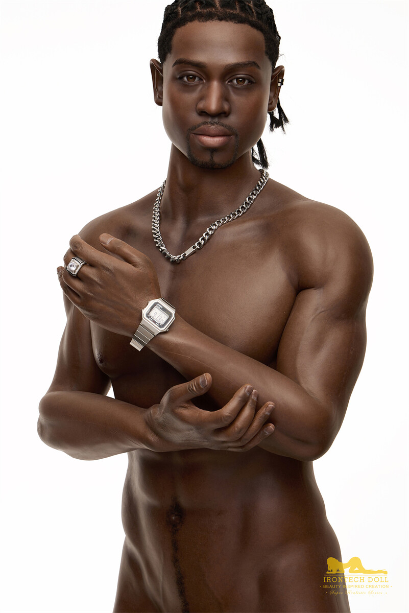 176cm5ft9 silicone black male sex doll Keon 19